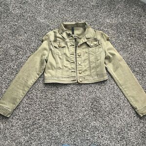 Women's Cropped Olive Green Jacket